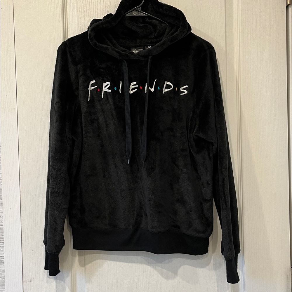 FRIENDS TV Black Furry Hoodie-M